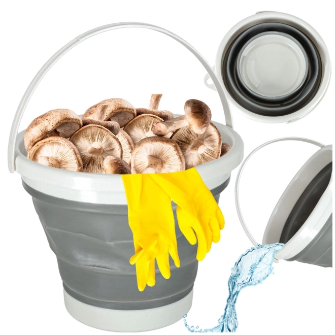 Seau de camping en silicone pliable 10L