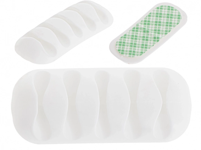 Support en silicone autoadhésif pour câbles blanc
