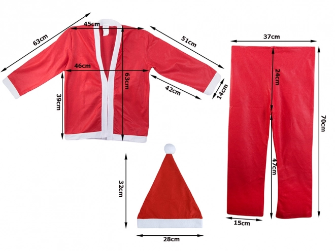 Costume de Noël Santa pour garçon avec chapeau et barbe