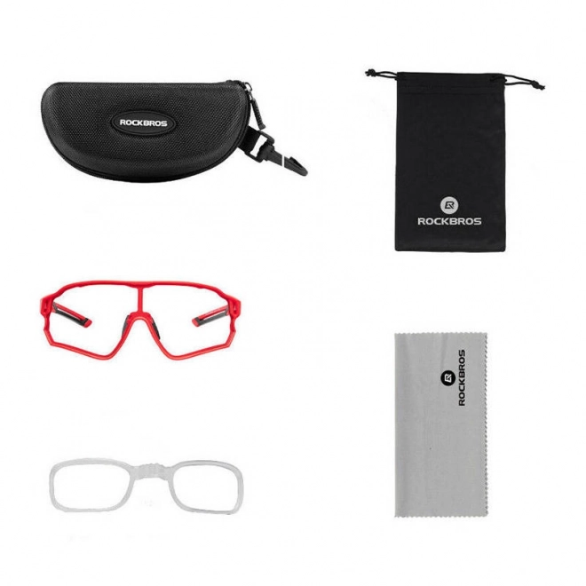 Lunettes de cyclisme polarisées Rockbros 10135R (rouges)