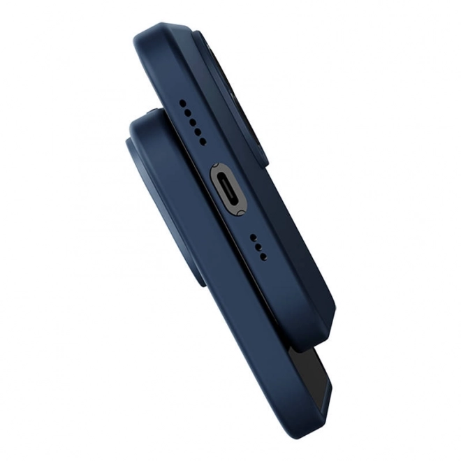 Coque magnétique et ensemble de verre trempé pour iPhone 14 Plus - Baseus Liquid Silica bleu