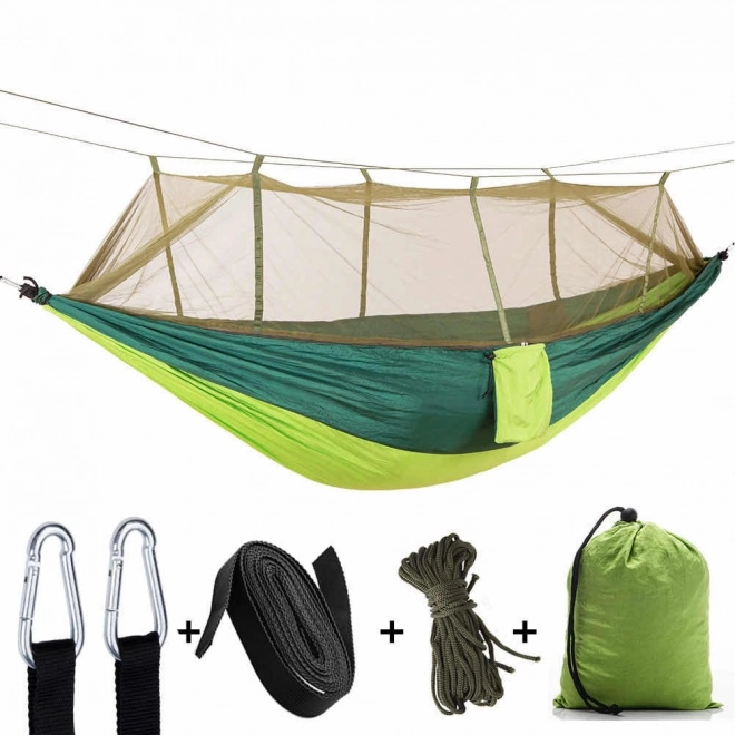Hamac de jardin à moustiquaire vert pour la survie
