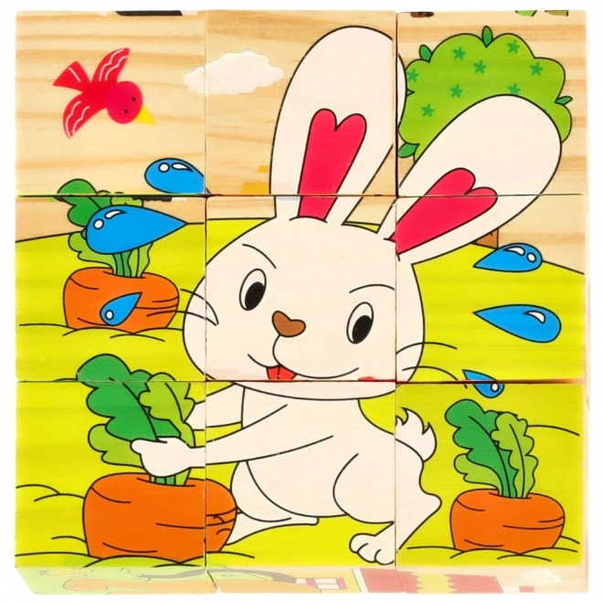 Puzzle éducatif en bois ferme