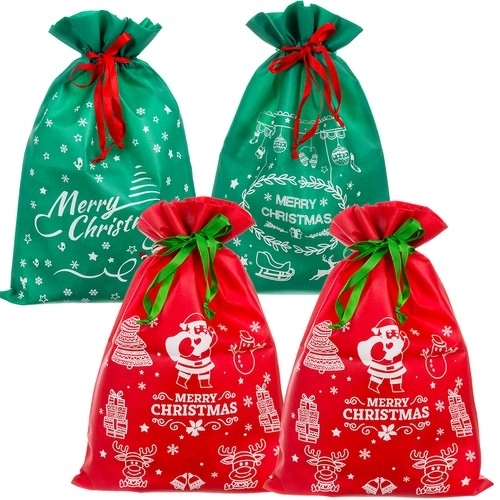 Ensembles de quatre sacs cadeaux de Noël