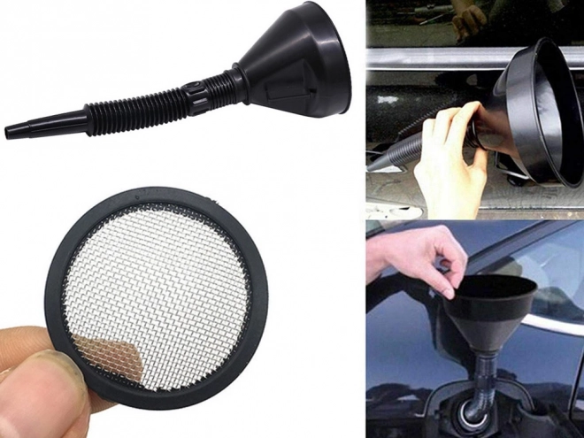 Grand entonnoir à carburant avec tamis