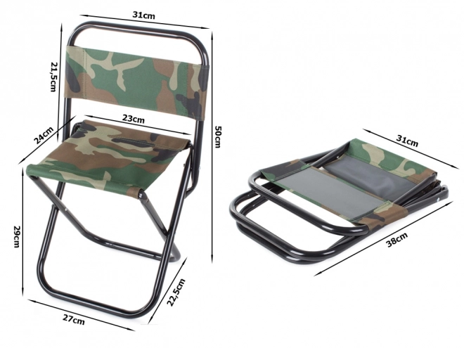 Chaise pliante de pêche avec dossier touristique