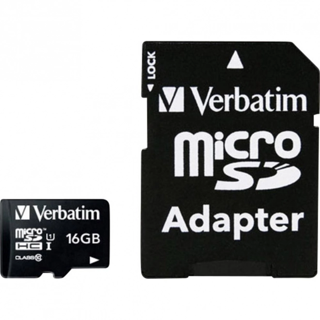 Carte mémoire Verbatim 16GB microSDHC UHS-I avec adaptateur