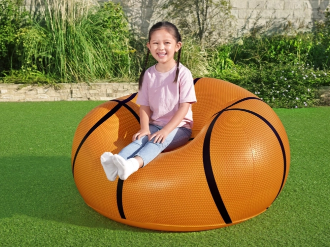 Fauteuil gonflable pour enfants en forme de ballon de basket