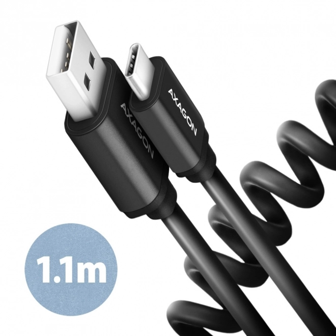 BUCM-AM20TB Twister USB-C - USB-A câble, 1,1 m, USB2.0 3A, ALU