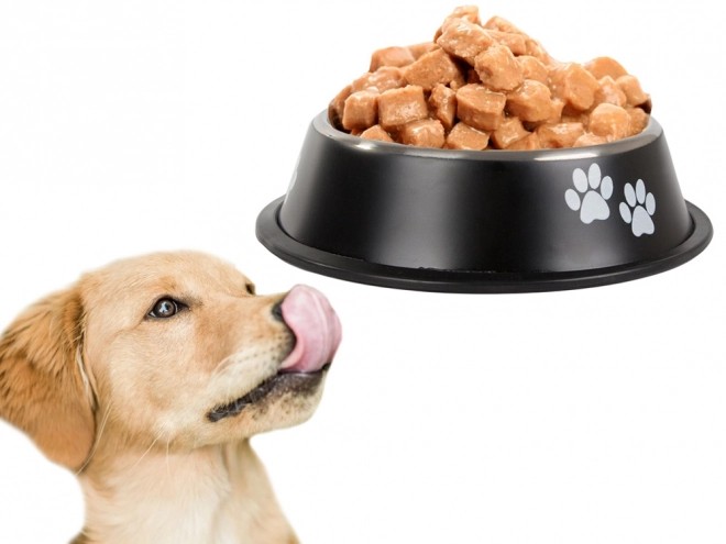 Bol antidérapant pour chiens en acier inoxydable 1l