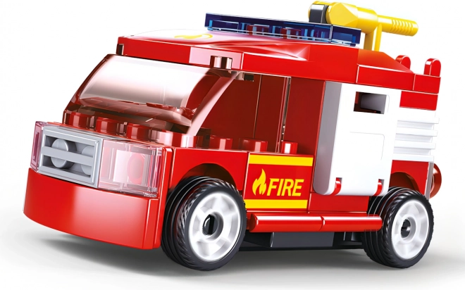 Sluban camion de pompiers à remontoir - jeu de construction