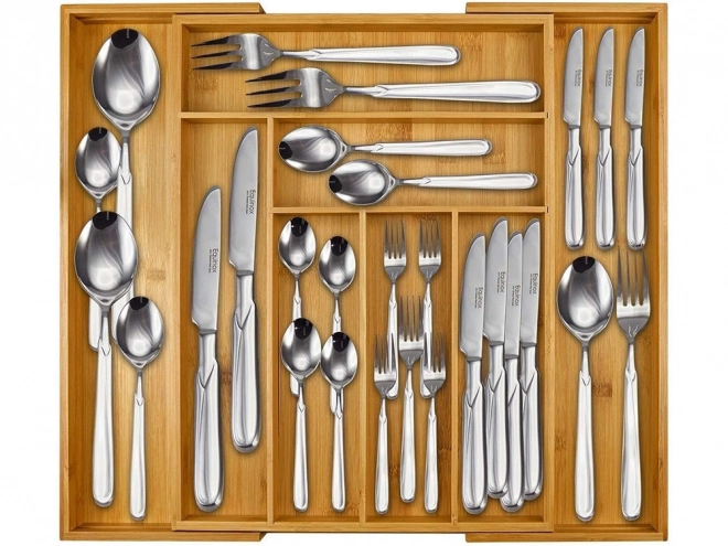 Insert pour tiroir Organisateur de couverts de cuisine en bambou 8 compartiments xl