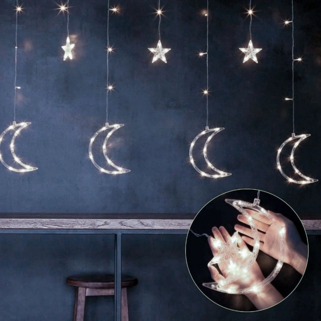 Lumières LED décoratives en forme de lune et d'étoiles