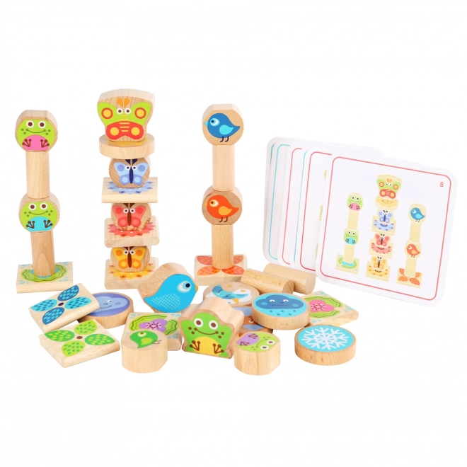 Lucy & Leo Petits amis - jeu d'équilibre en bois avec modèles 33 pièces
