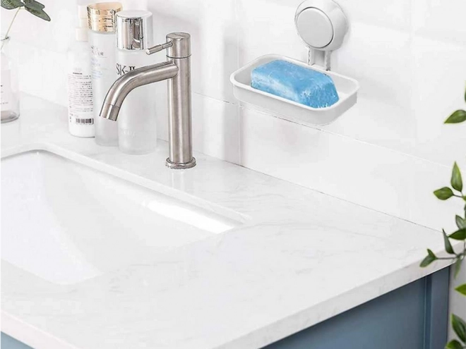 Porte-savon mural avec ventouse pour salle de bain