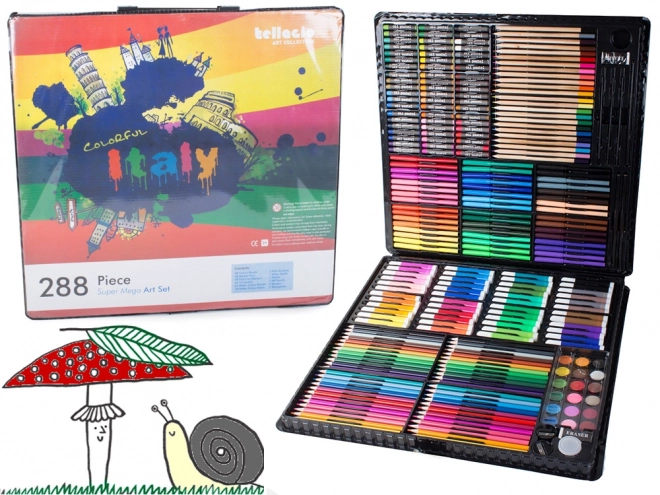 Ensemble de peinture artistique dans une mallette