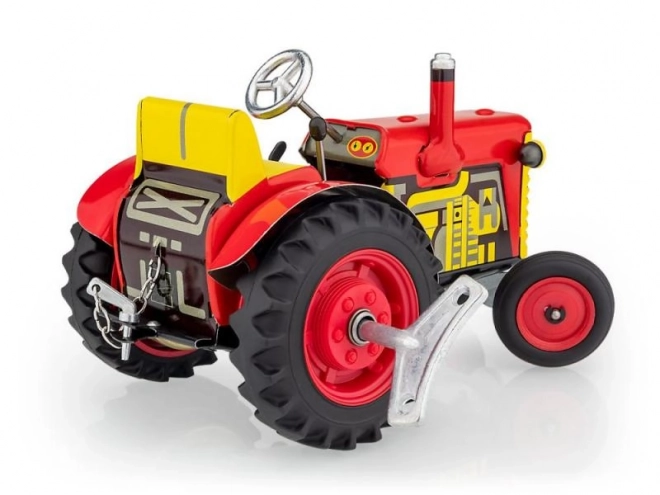 Tracteur Zetor avec remorque rouge à clé métal 28cm Kovap en boîte