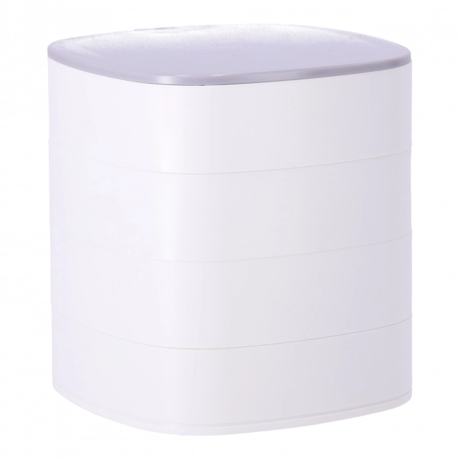 Boîte à bijoux multicolore, organisateur premium - blanc