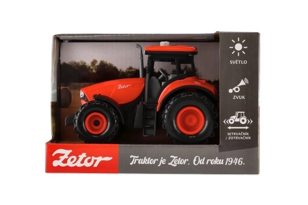 Tracteur rouge Zetor à inertie avec effets sonores et lumineux