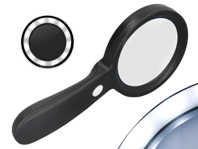 Loupe manuelle avec éclairage LED, grossissement 10x