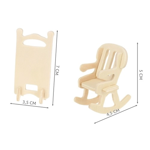 Mobilier en bois pour poupées - ensemble de 34 pièces