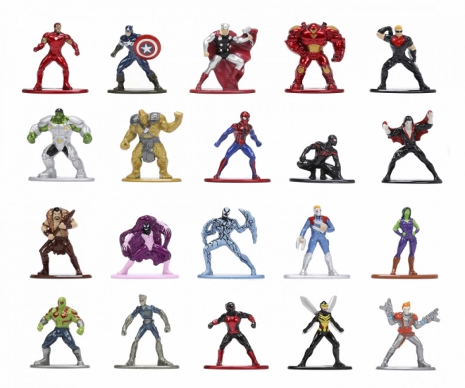 Figurines de collection Nano en métal de Marvel 20 pièces