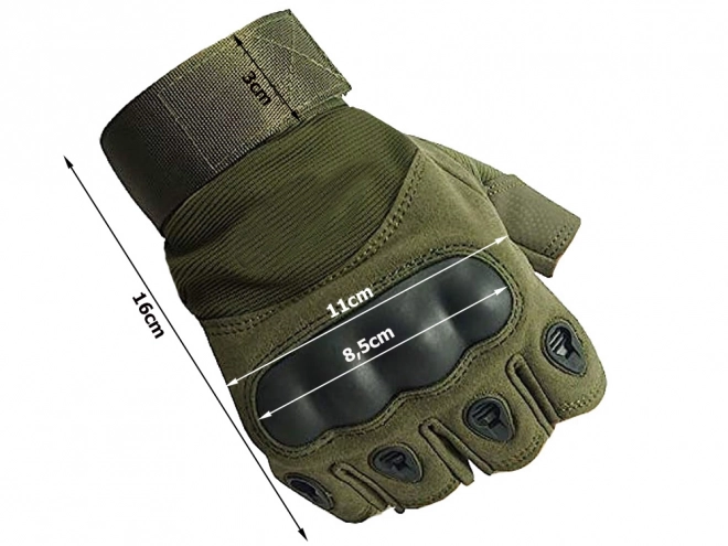 Gants tactiques militaires de survie sans doigts XL