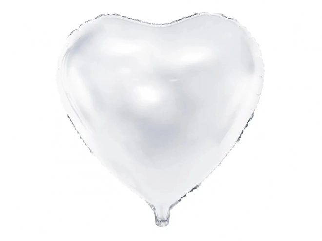 Ballon en aluminium cœur blanc 45 cm
