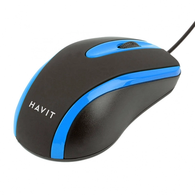 Souris optique Havit noire et bleue