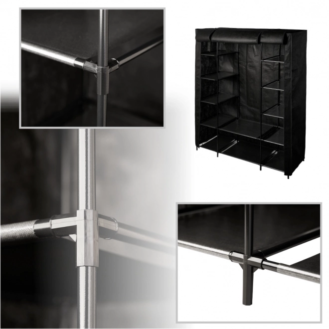 Armoire pliable en tissu XXL noir