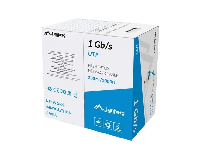 Câble LAN UTP 1Gb/s 305m CCA bleu