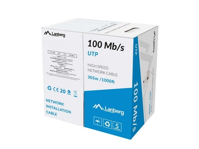 Câble LAN UTP 100Mb/s 305m fil CCA gris