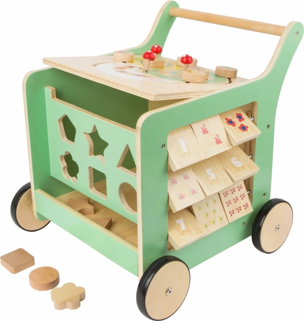 Trotteur en bois et cube motorique Small Foot pour enfants
