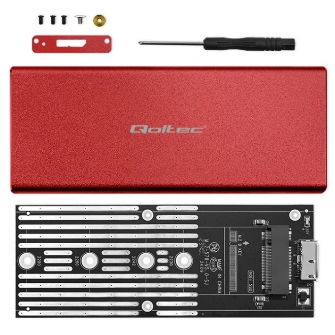 Boîtier pour SSD M.2 SATA NGFF 	 USB 3.0, rouge