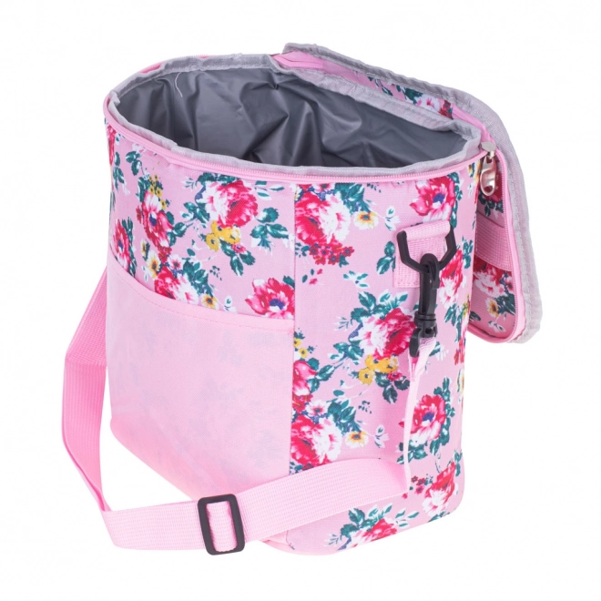 Sac isotherme à motif floral 11L rose