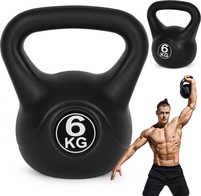 Kettlebell pour l'entraînement noire- 6kg