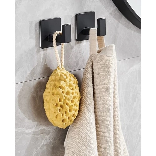 crochet autocollant noir pour serviettes dans le style loft - ensemble de 4 pièces