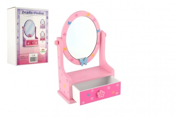 Boîte à bijoux en bois avec miroir pour petites princesses