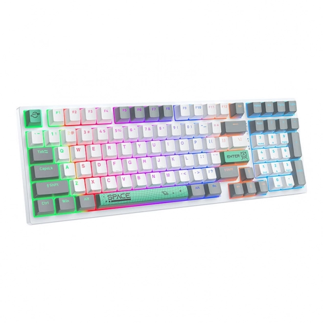 Clavier mécanique ONIKUMA G38, 98 touches, câble USB, blanc