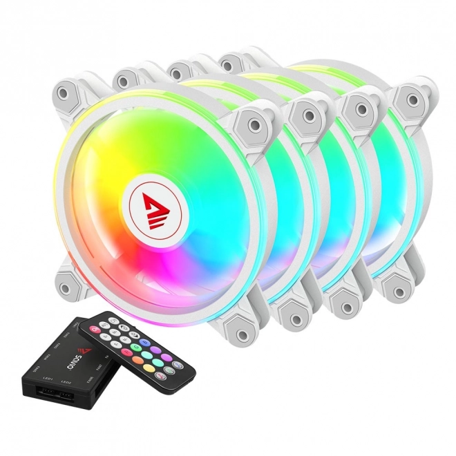 FAN-01 Blanc Pack de 4 ventilateurs 120mm ARGB avec contrôleur et télécommande