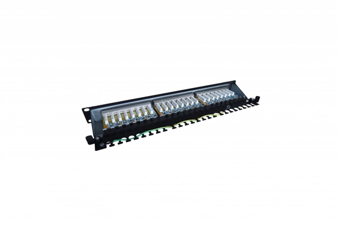 Panneau de brassage 19'' 24x RJ45 cat.6, noir