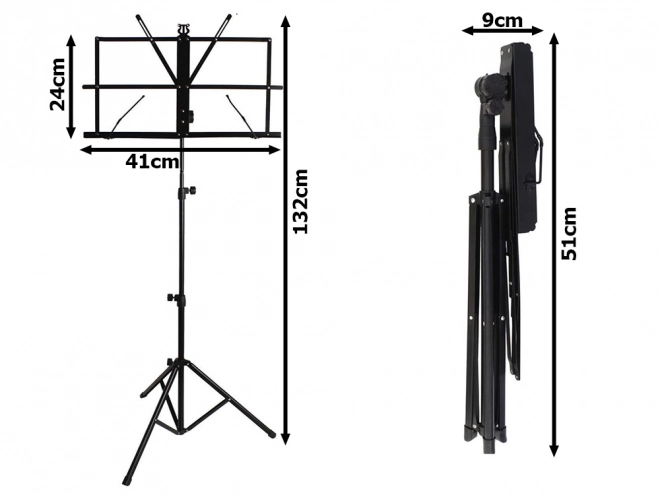 Support de partitions avec structure pliable réglable 130 cm