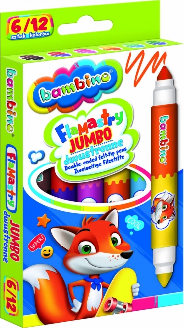 Feutres bicolores double face Bambino - 6 pièces