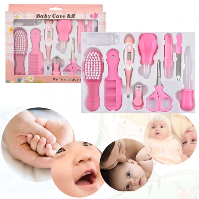 Ensemble pour les soins des enfants et des nourrissons 10 articles - rose