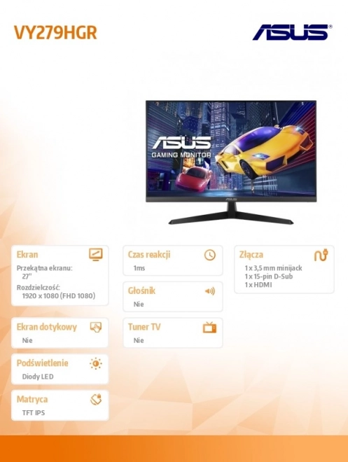 Moniteur 27 pouces VY279HGR IPS HDMI 120Hz FHD