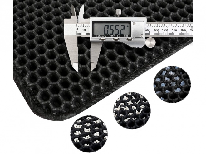 Tapis pour litière de chat avec motif hexagonal