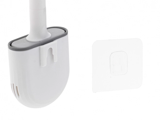 Brosse WC en silicone blanche avec récipient