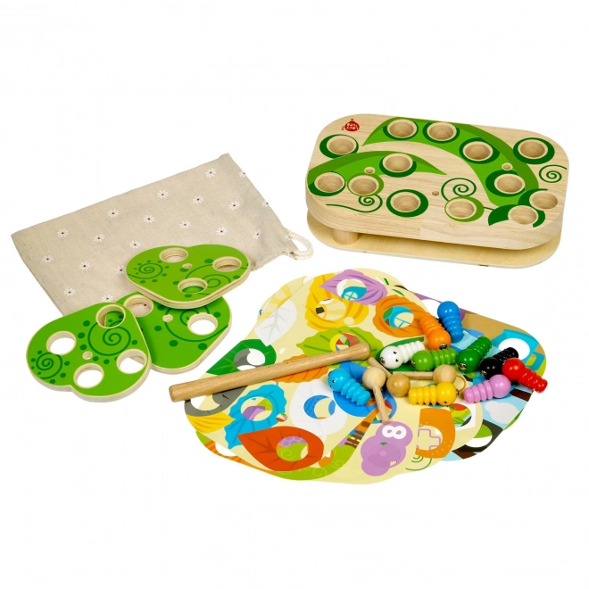 Lucy & Leo Attrape les chenilles – jeu de table en bois avec des aimants