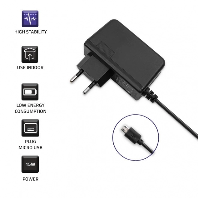 Chargeur Qoltec 15W avec câble micro USB