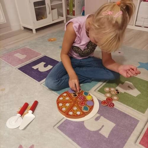 Pizza en bois avec velcro pour enfants